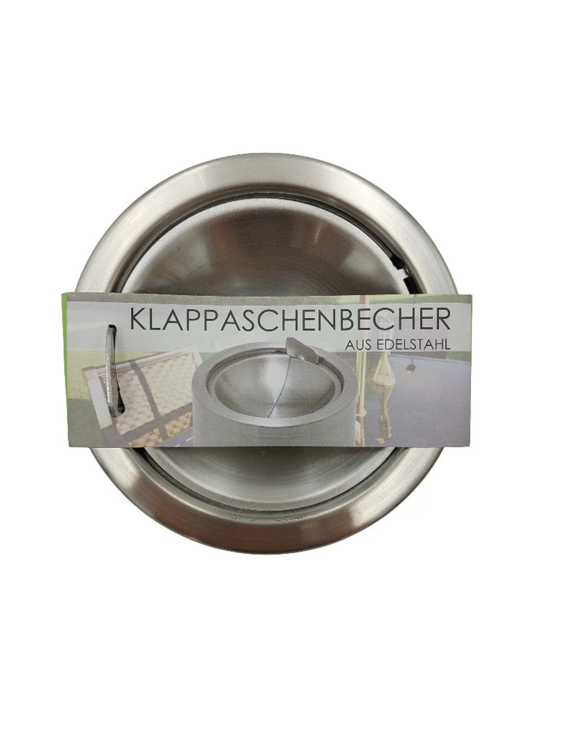 BURI Edelstahl-Aschenbecher mit Klappverschluss – windgeschützt & kompakt